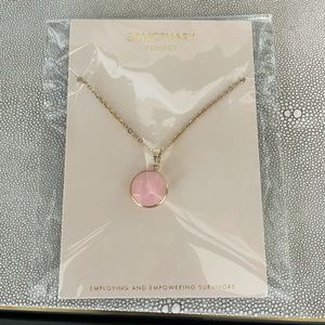 Sanctuary Project Rose Serenity Necklace, Gold with Pink Stone